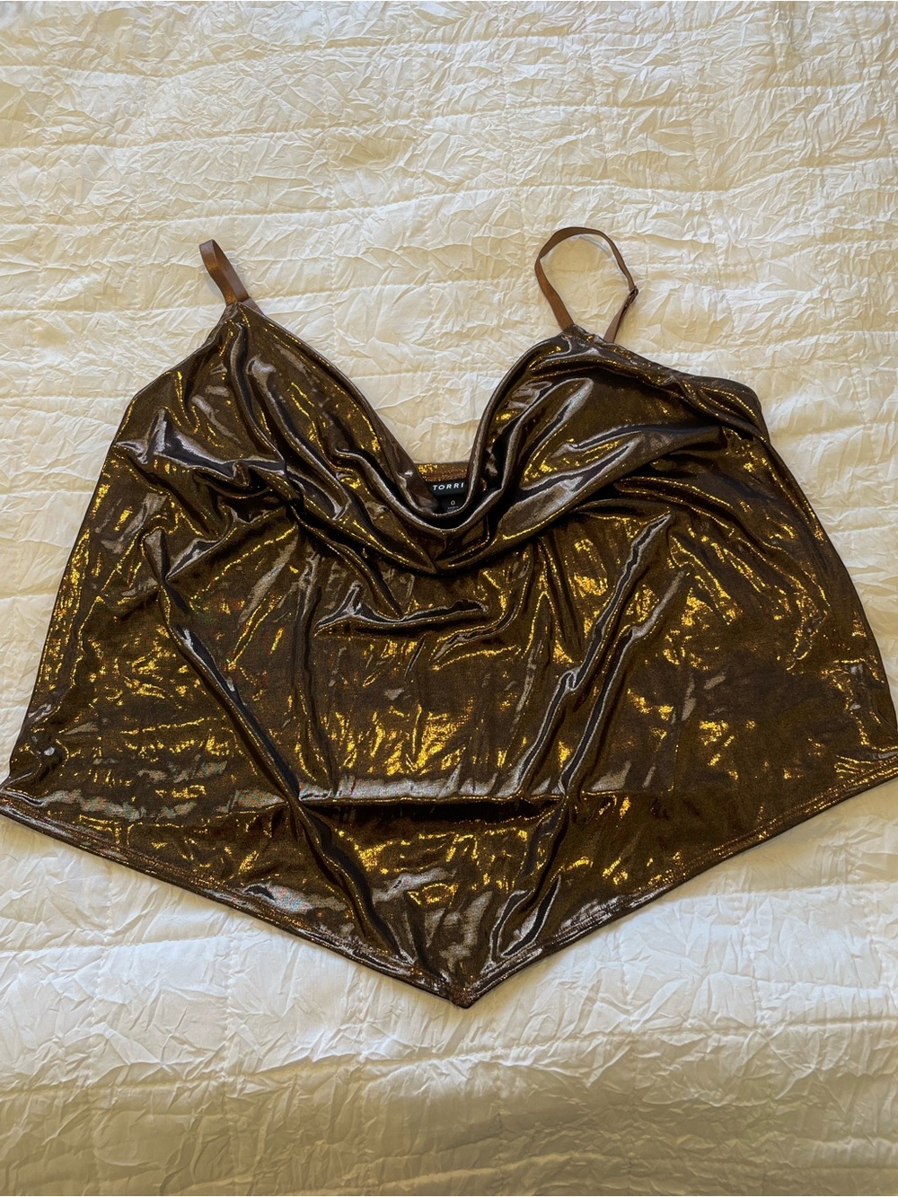 torrid Bronze Metallic Cowl Neck Camisole